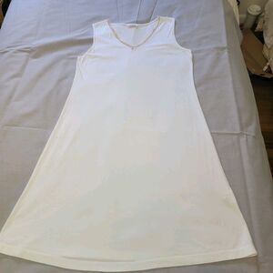 FRETTE White Chemise Slip Nightgown Midi Sleeveless Minimalist Bridal Italy Sz M